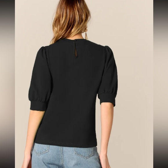 Privé Puff Sleeve Solid Blouse - Picture 2 of 5